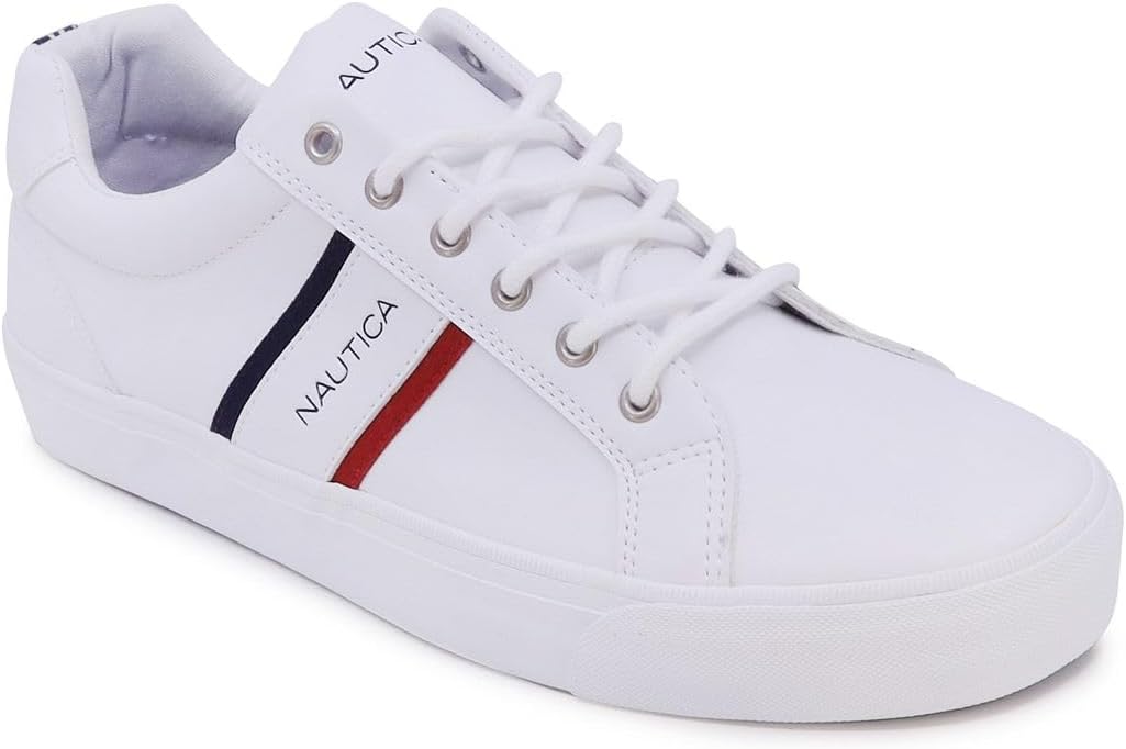 

Мужская повседневная обувь Nautica, классические низкие лоферы на шнуровке, модные кроссовки - в стандартных и широких размерах, белый