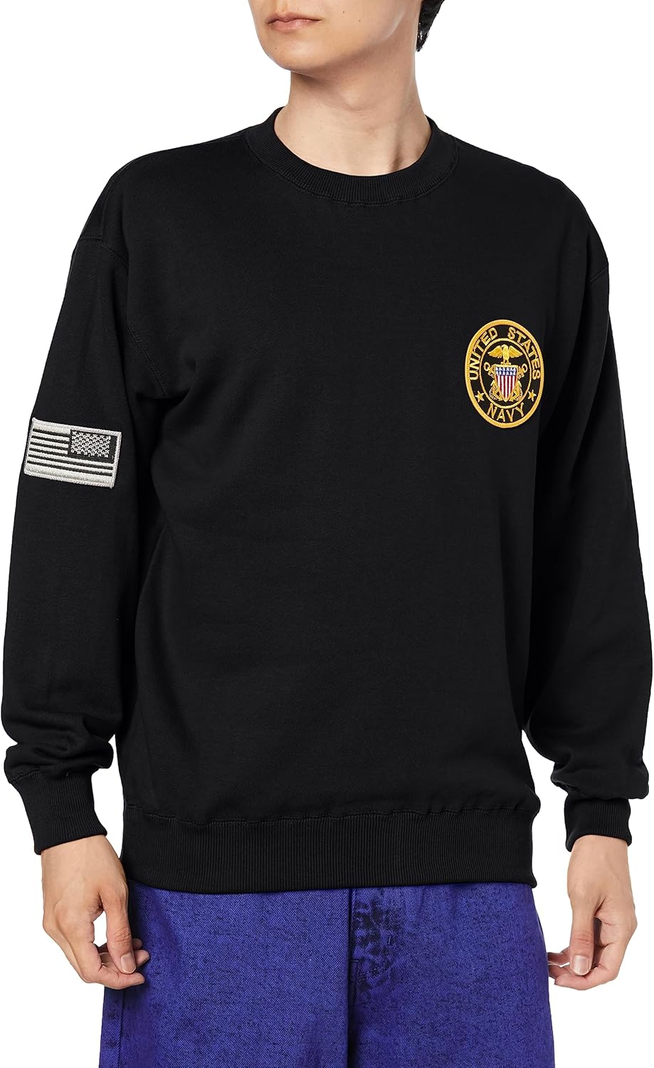 

Толстовка F-Style F-SD021109, с вышитой нашивкой и ворсом на спине, черный