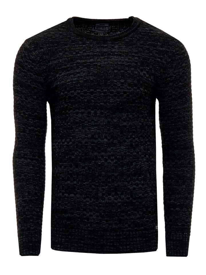 

Вязаный свитер с круглым вырезом черного цвета Rusty Neal