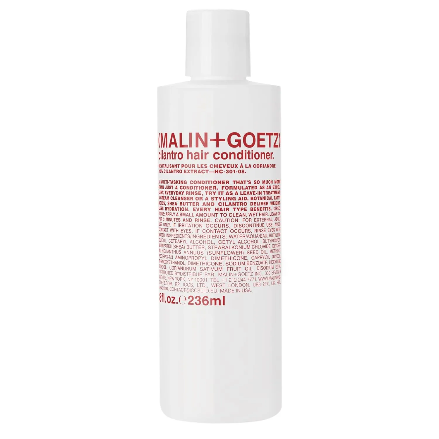 Malin+Goetz кондиционер для волос с кинзой, экстракт кинзы, масло ши, жирные кислоты, увлажняет, распутывает, против пушистости, веганский, без жестокости (8 унций/16 унций/заправка) 236 мл (.) Malin + Goetz