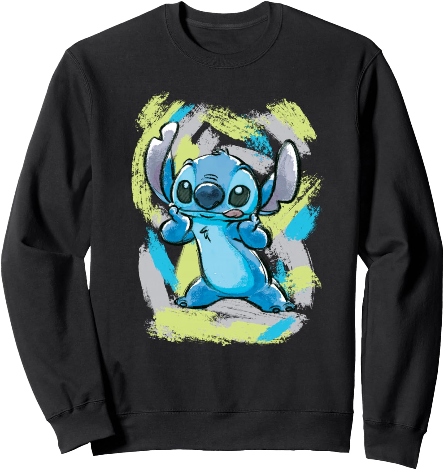 

Толстовка Disney Lilo and Stitch с акварельным рисунком, черный