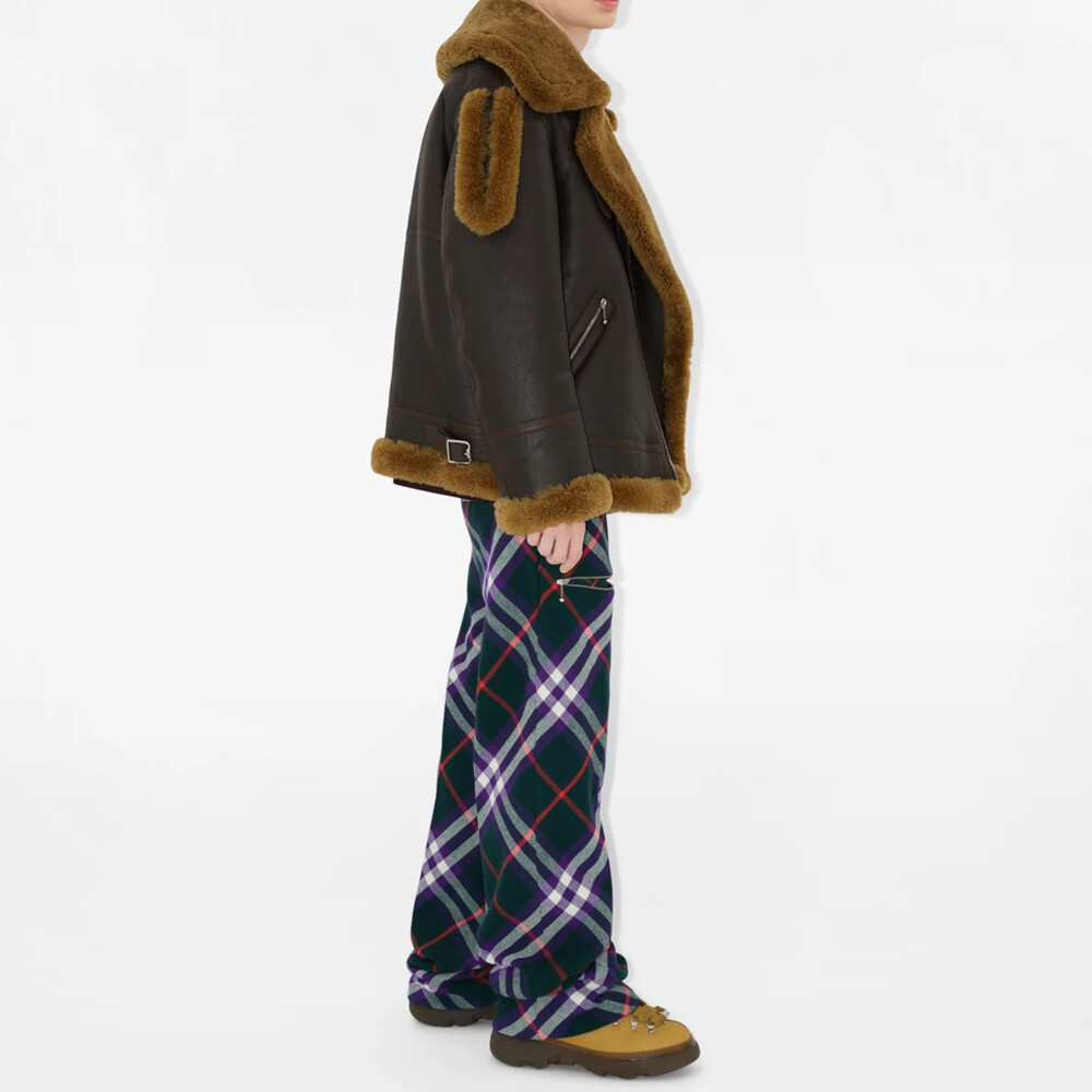 Куртка мужская Burberry, кожаная, темно-коричневый — фото 4