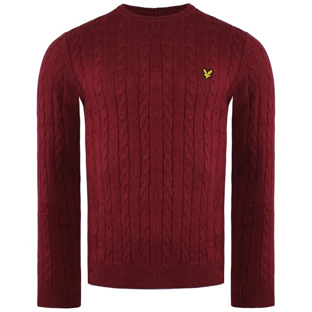 

Мужской свитер с кабелем Lyle & Scott, бургундия