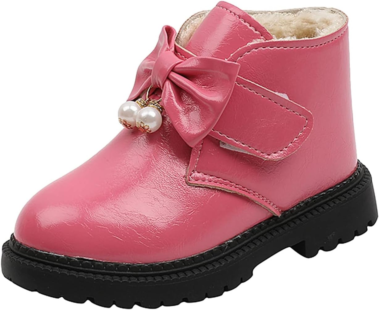 

No Brand Модные зимние детские ботинки для девочек, утепленные плюшем, теплые ботильоны на молнии, водонепроницаемые уличные ботиночки, удобная обувь (красные, 4-4,5 года)