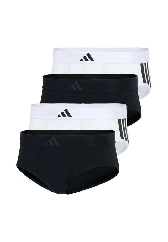 

Трусы / трусы комплект из 4 шт. активный flex хлопок 3 полоски Adidas, черный