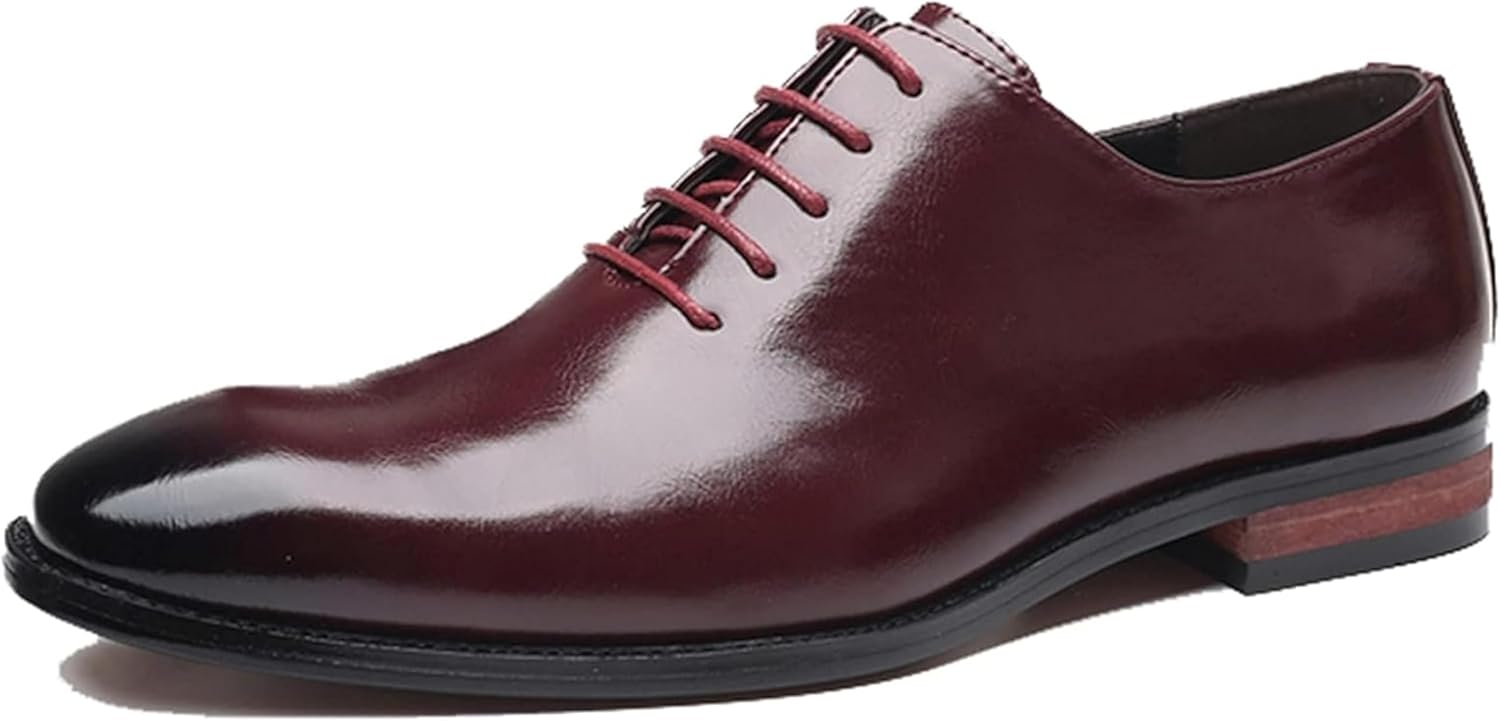 

Мужские формальные свадебные туфли-оксфорды на шнуровке с острым носком из натуральной кожи Generic, красный