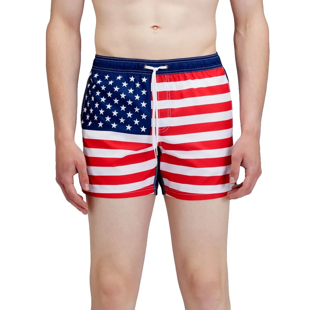 

Шорты для плавания Sundek Elasticated waistband recycled polyester repreve united states flag, мультиколор