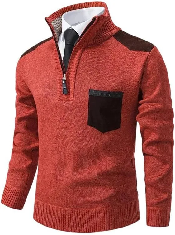 

Толстовка мужская с полумолнией и воротником стойкой