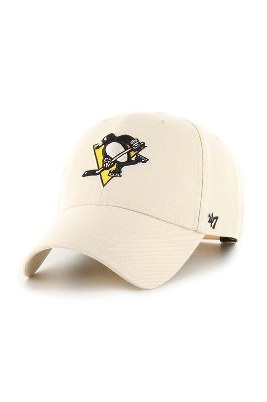 

Бейсболка NHL Pittsburgh Penguins из смесовой шерсти 47brand, бежевый