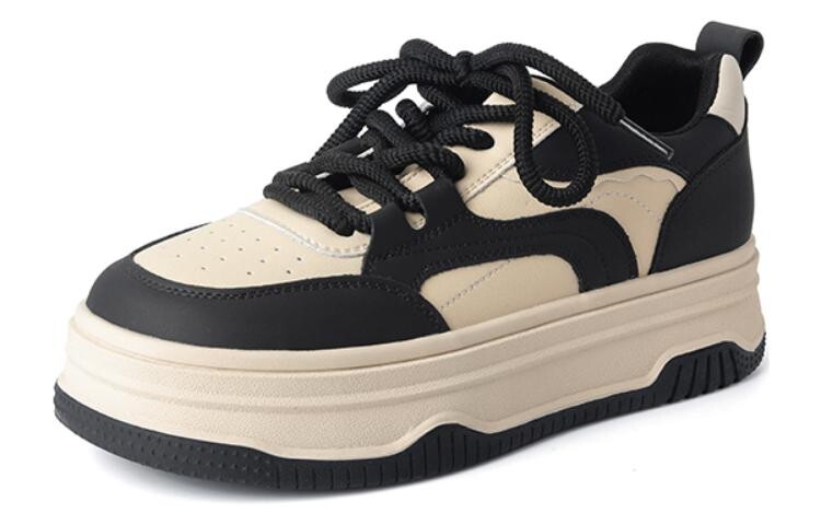 

Кеды JOSINY Skateboard Shoes Women's Low-Top, бежевый/черный