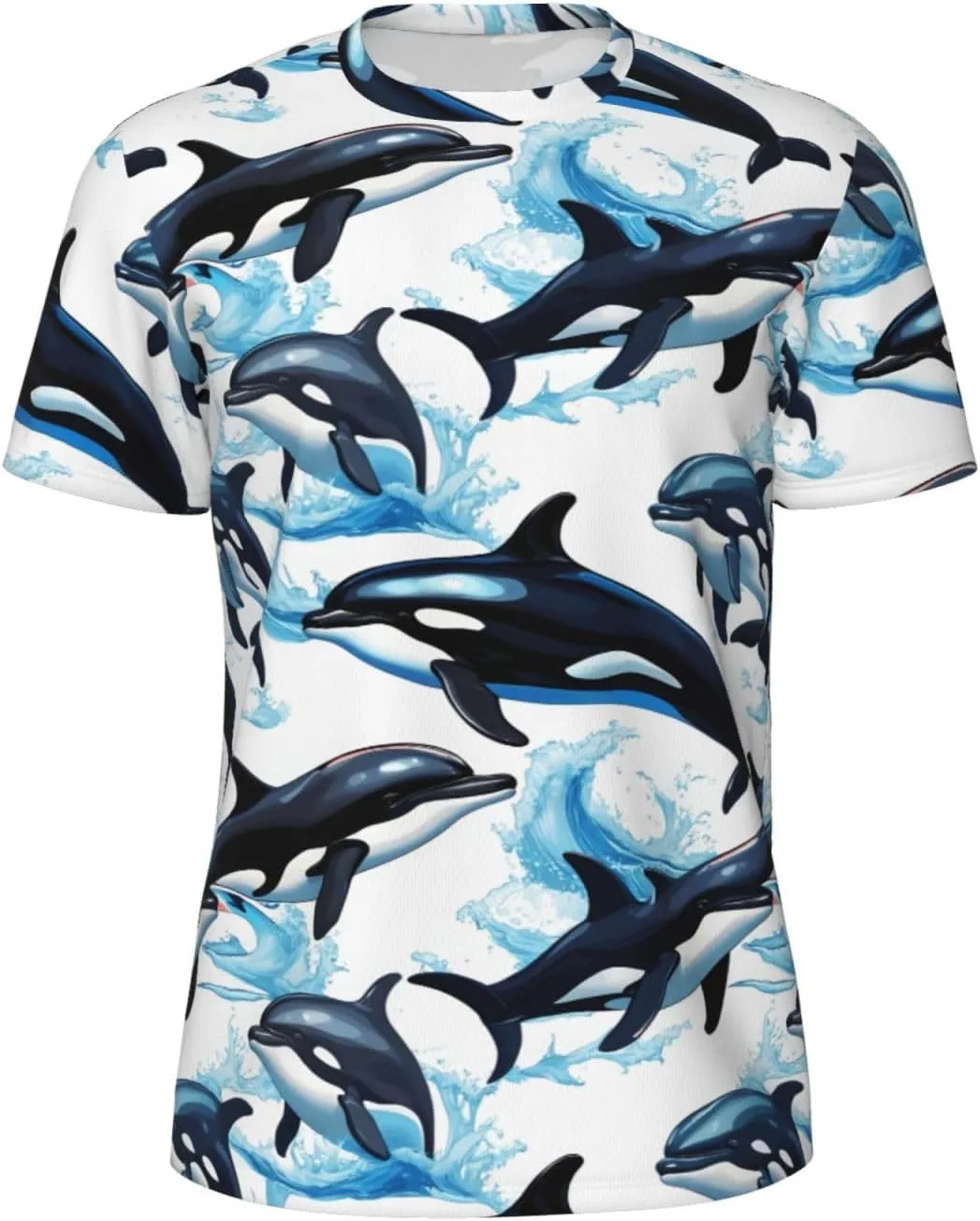 

Футболка мужская летняя Killer Whale Dolphin Print, легкая и дышащая SDFHU