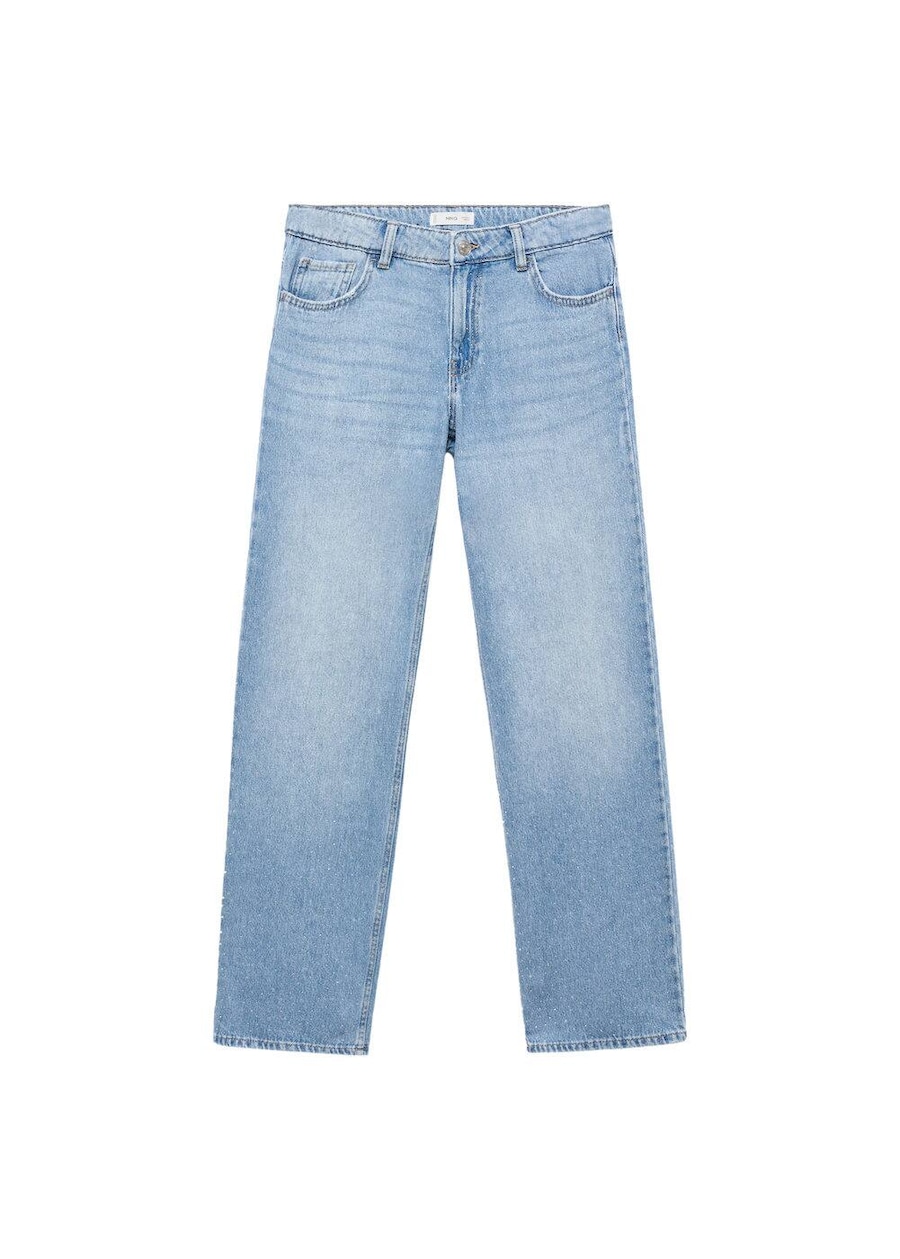 

Обычные джинсы MANGO TEEN Strasstc, небесно-голубой
