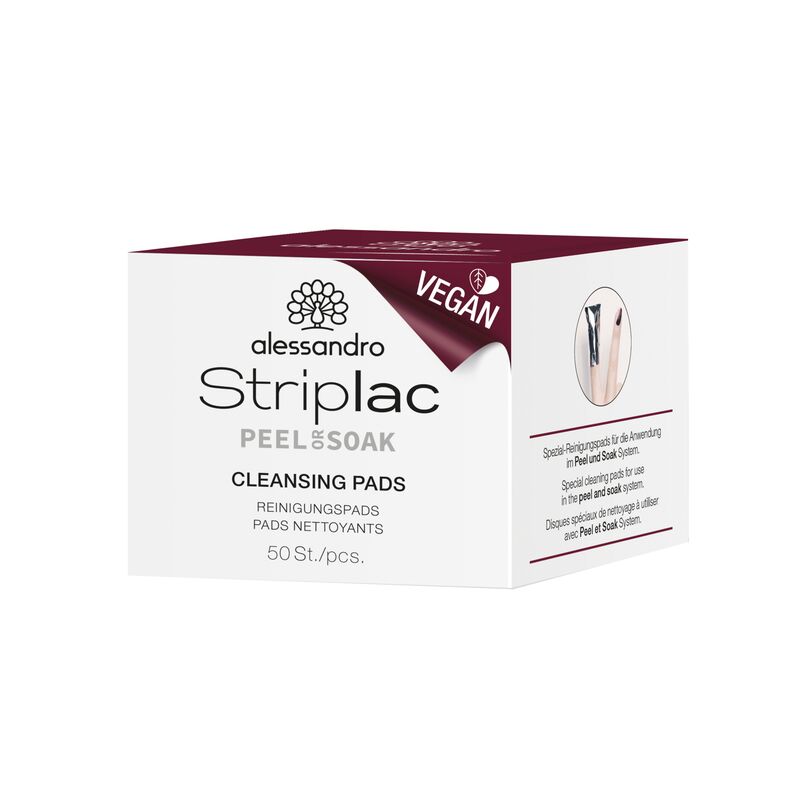 

STRIPLAC PEEL OR SOAK ЧИСТЯЩИЕ ПОдушечки STRIPLAC – ВЕГАНСКИЕ Alessandro, 50 шт.