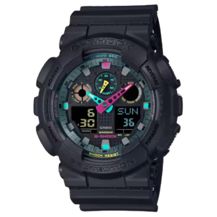 

CASIO Часы Unisex Liquid Crystal/Analog Dual Display Series Black Watch GA-100MF-1A, Black Dial
