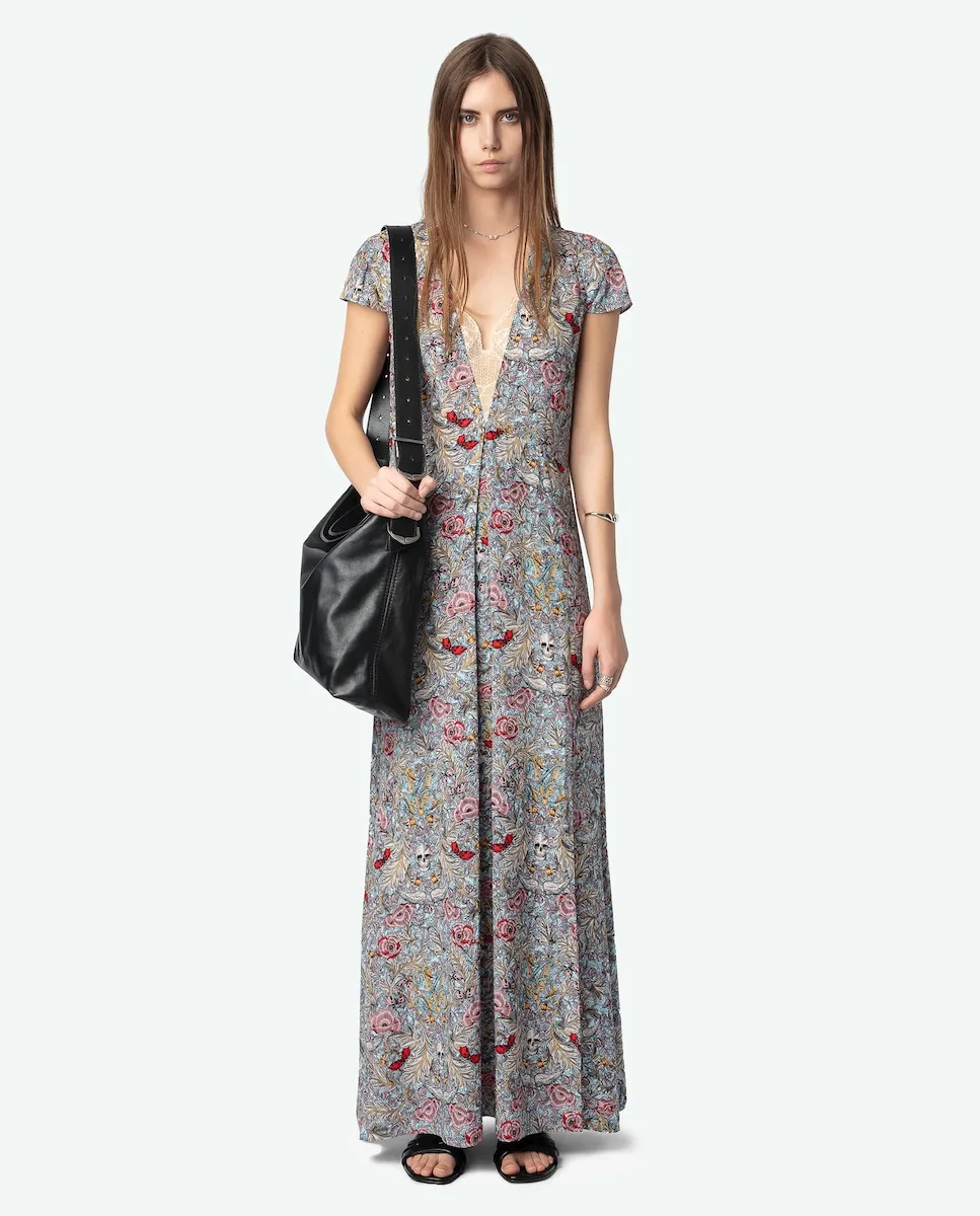 

Платье Ravir из атласа с короткими рукавами Zadig & Voltaire, синий