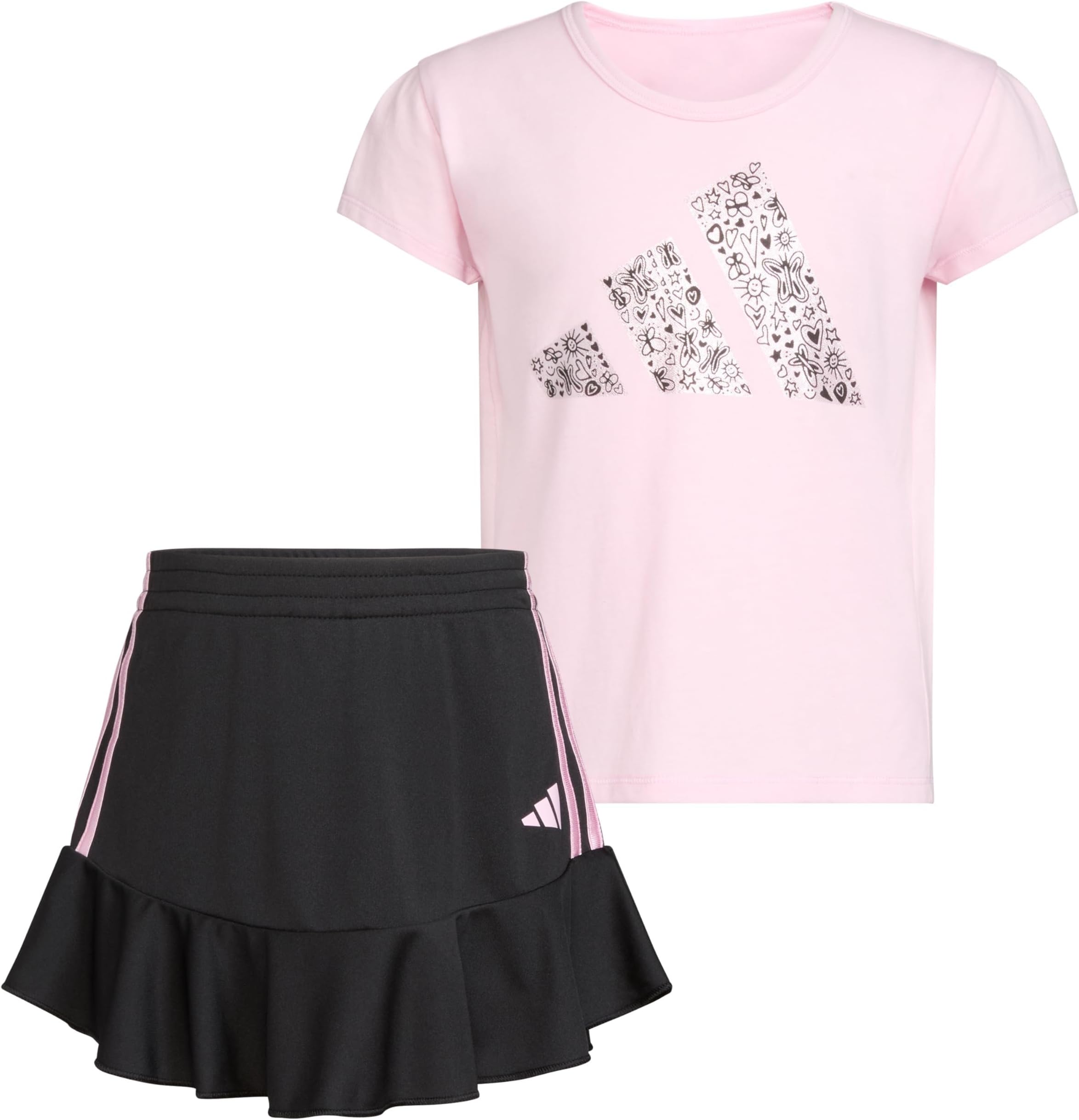 

Детский набор Adidas Pleated SS Tee Ruffle Skort Set(Infant), цвет Med Pink