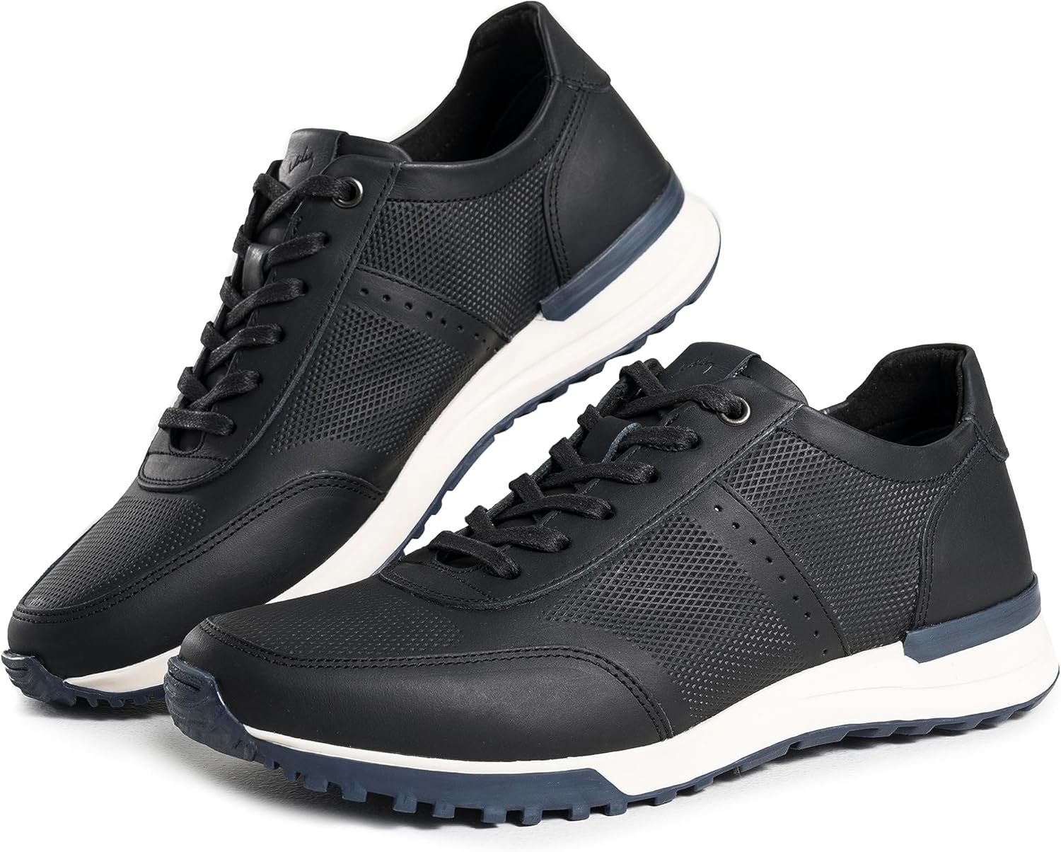 

Кожаные кроссовки VELEZ для мужчин - деловая повседневная обувь - модные кеды на шнуровке, черный