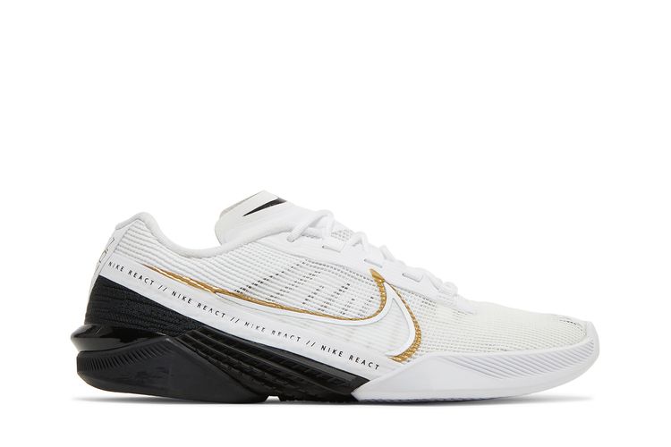 Кроссовки Wmns React Metcon Turbo 'Black Metallic Gold', белый
