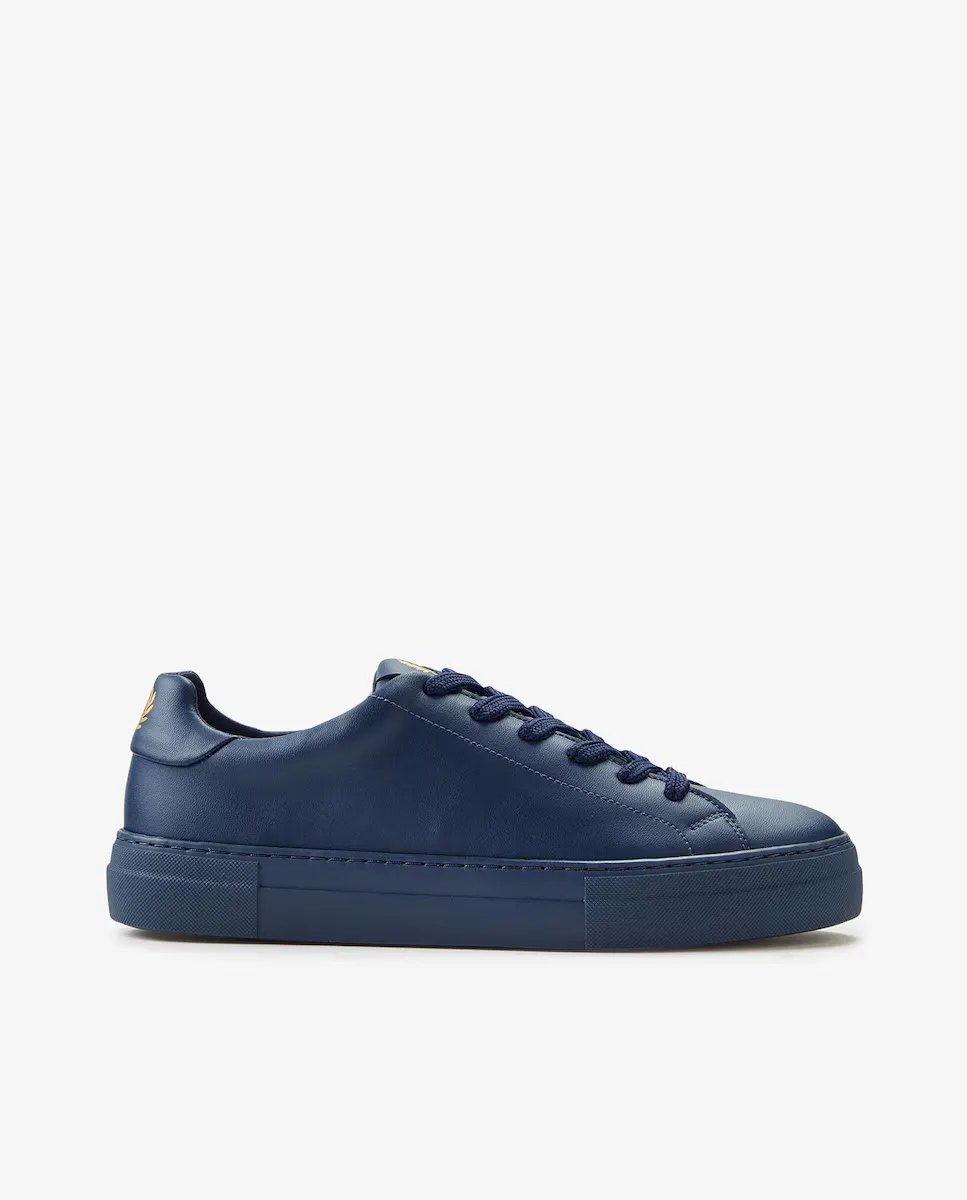 

Кожаные кроссовки унисекс со шнурками и логотипом Fred Perry, темно-синий