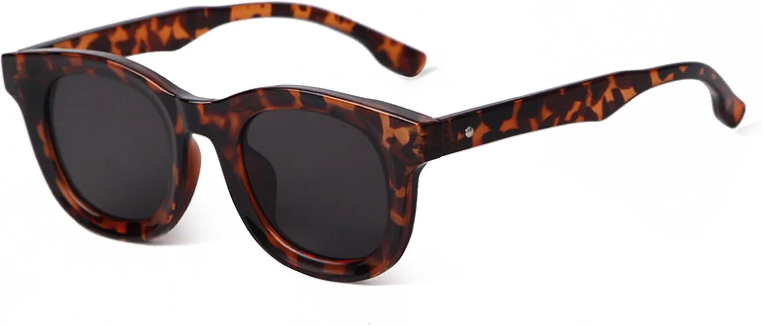 

Винтажные модные солнцезащитные очки с леопардовым принтом, круглые, женские и мужские, ретро, ​​с заклепками, зеленые линзы, квадратные, UV400 WNCKSQ, C1