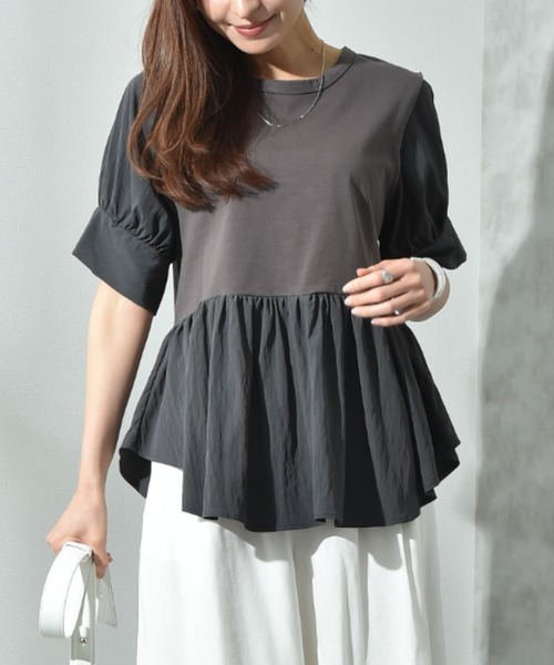 

Футболка с коротким рукавом, комбинированные материалы INTERPLANET, угольно-серый