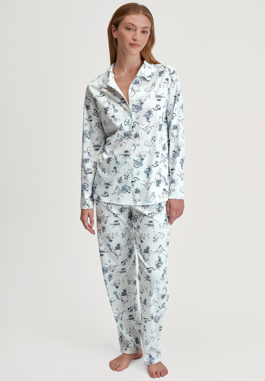 

Пижамный комплект Calida SWISS RESORT DURCHGEKNÖPFT SET, Cascade Blue/Light Blue