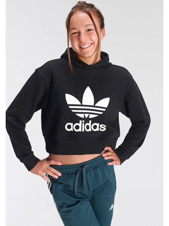 

Пуловер с капюшоном adidas, черный