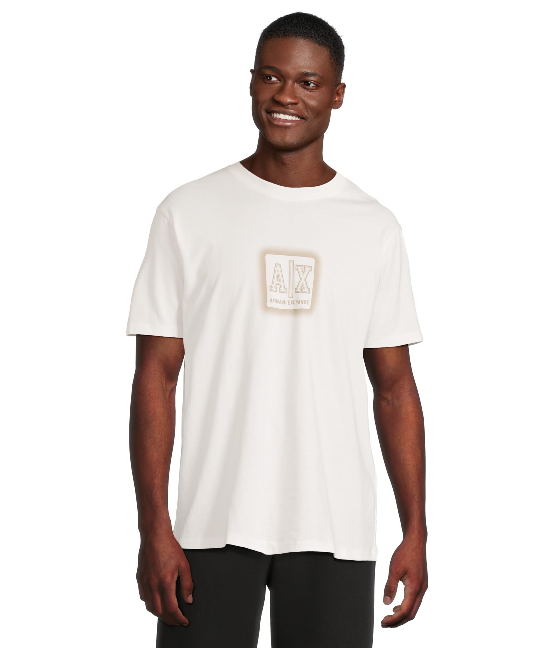 

Футболка Armani Exchange Spray Paint Ax Logo Tee, цвет Off White