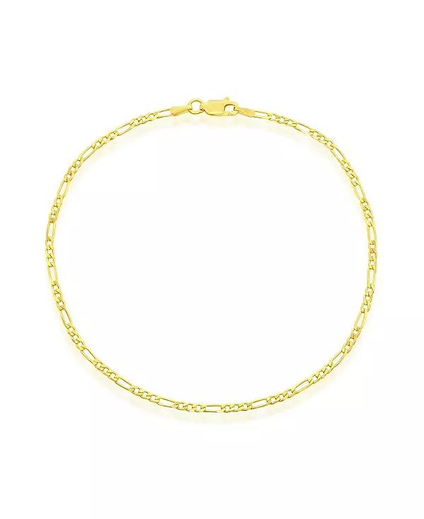 

Браслет Фигаро из стерлингового серебра 2 мм, позолоченный Simona, gold