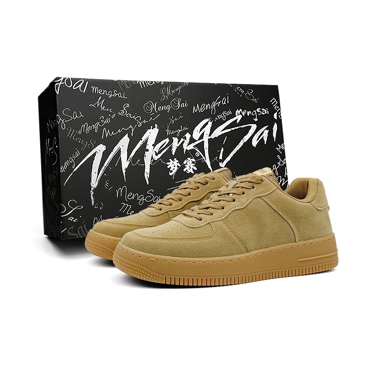 

Нескользящие износостойкие низкие кроссовки для скейтбординга, мужские, пшеничного цвета Mengsai, Wheat