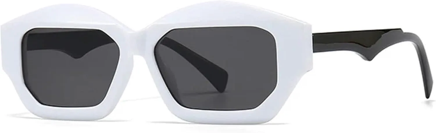 

Винтажные солнцезащитные очки «кошачий глаз» в форме многоугольника, желейные, модные, оранжево-синие, мужские солнцезащитные очки WNCKSQ, White Black Gray