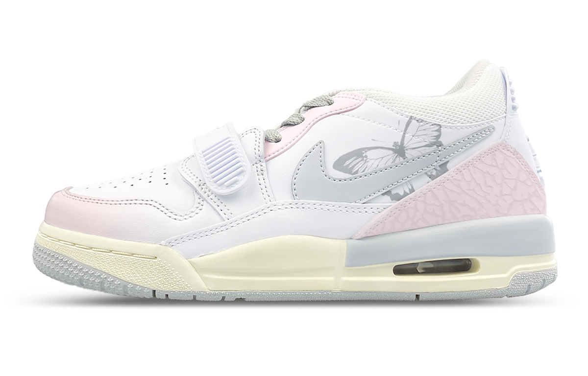 

Jordan Детские баскетбольные кроссовки Legacy 312 с низким верхом, белые, серые, розовые, для подростков