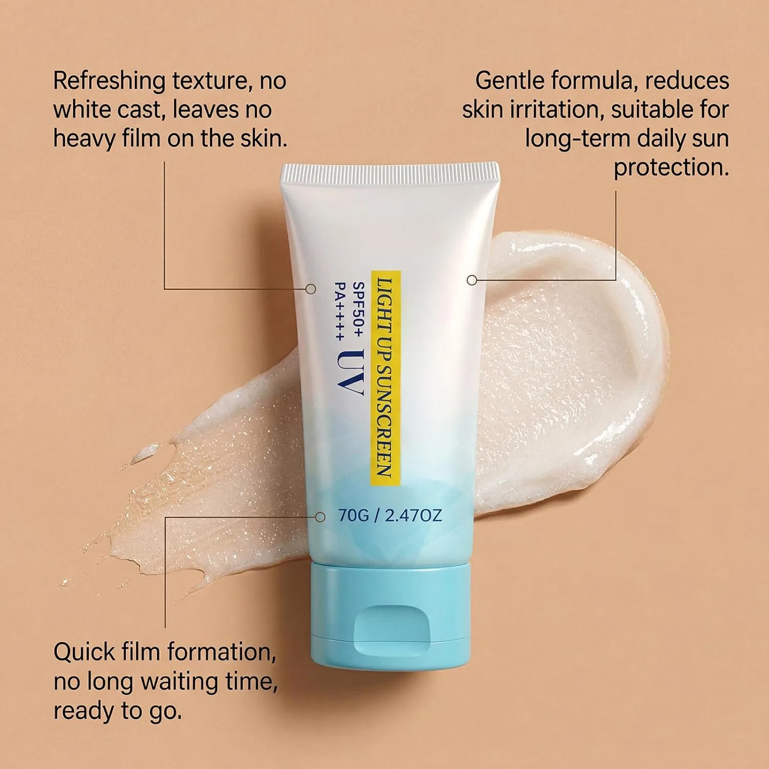 Солнцезащитная эссенция UV Aqua Lightup Essence SPF 50+ PA++++ Generic, 1 Piece. — фото 4