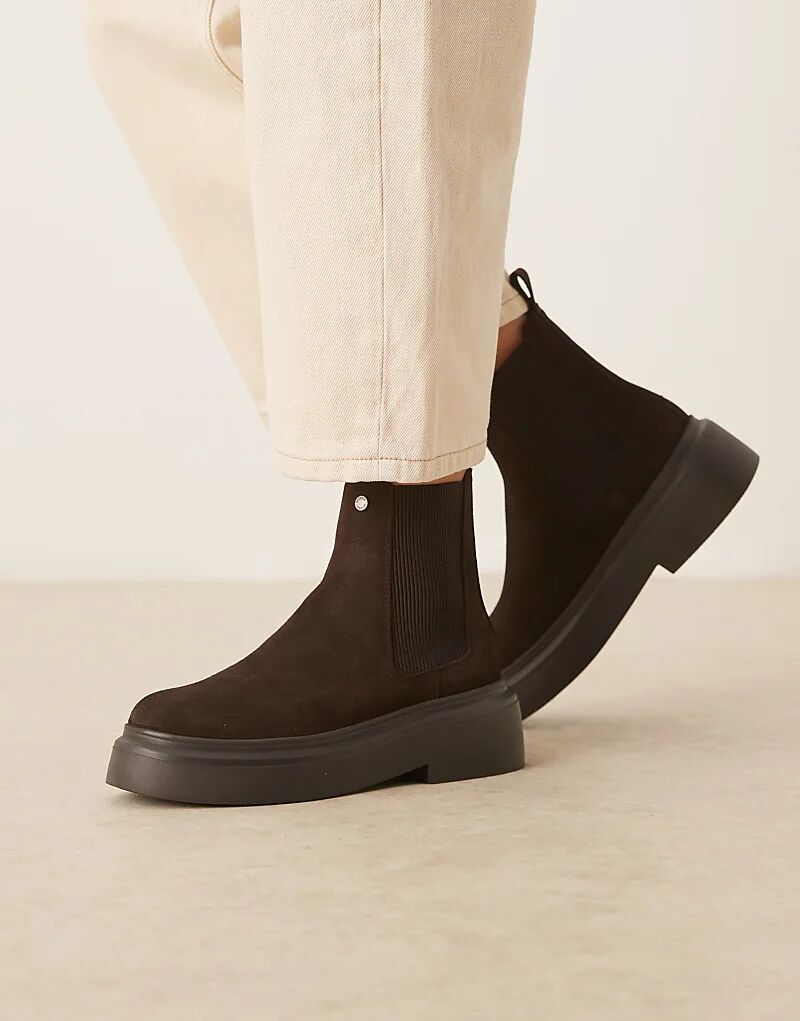 Ботинки челси Barbour Celina из замши цвета эспрессо