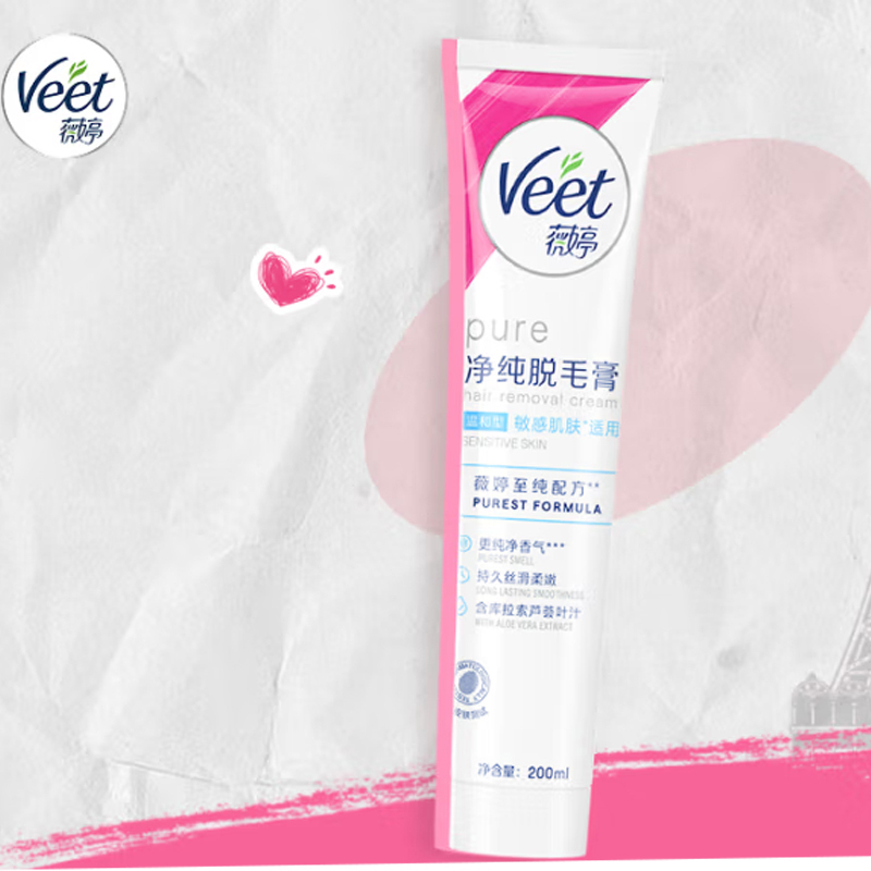 Нежный крем-депилятор Pure Type увлажняющий очищающий 200мл+30мл VEET — фото 3