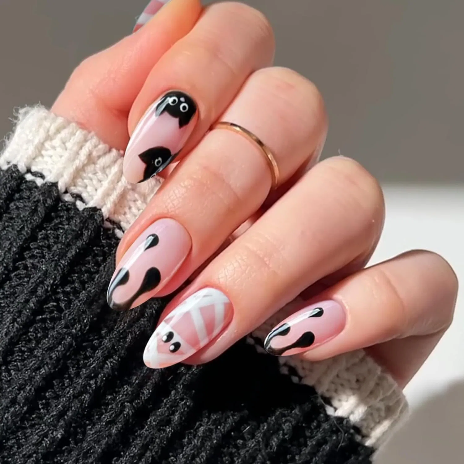 Гелевые наклейки для ногтей JMEOWIO с УФ-отверждением, дизайн «Милый призрак на Хэллоуин» Jmeowio