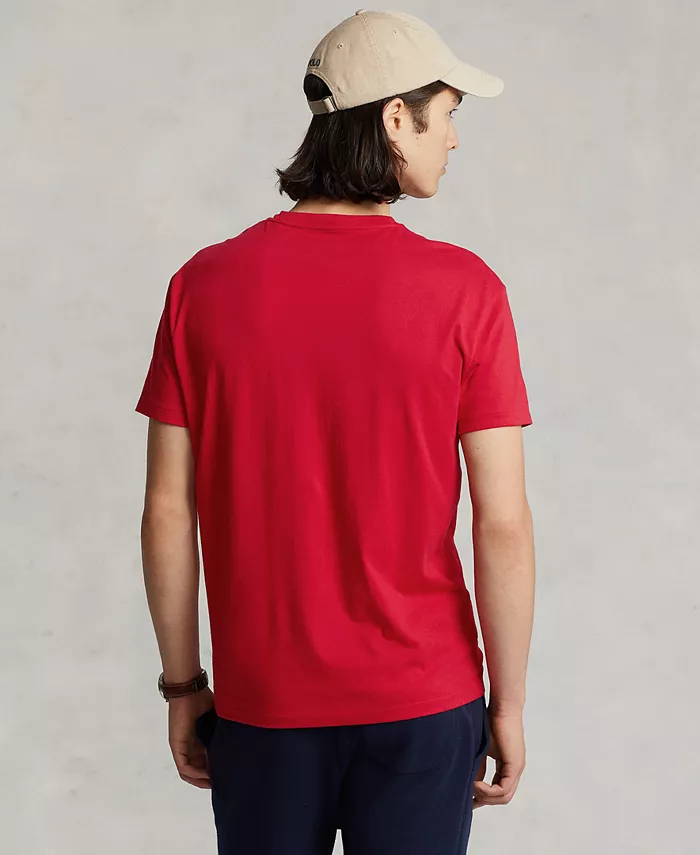 Мужская футболка с V-образным вырезом Classic-Fit Polo Ralph Lauren, красный — фото 3