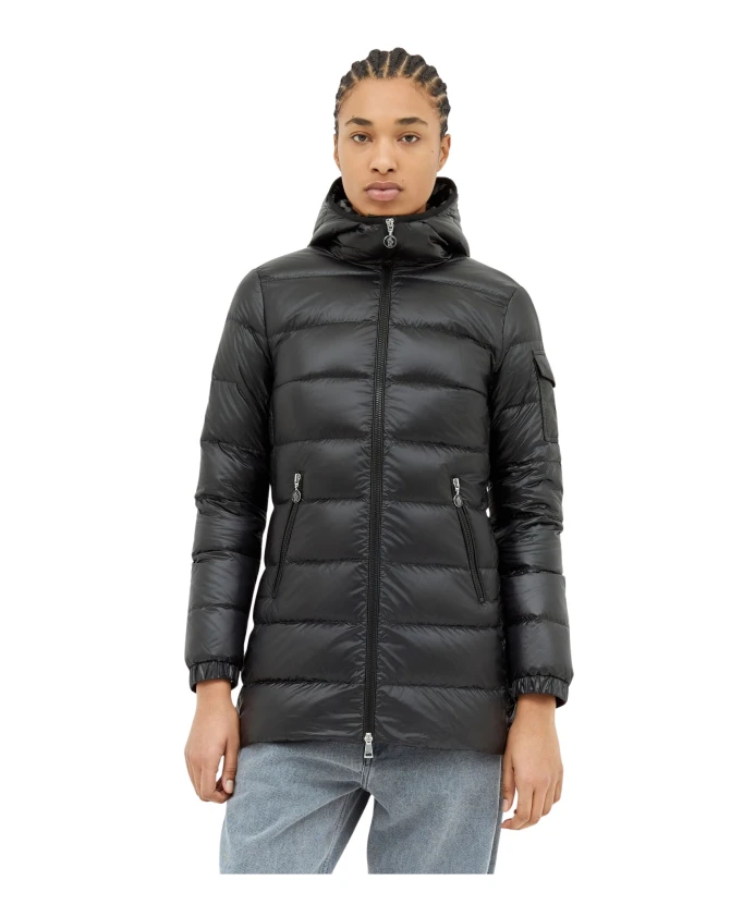 

Стеганый пуховик с капюшоном Moncler, черный