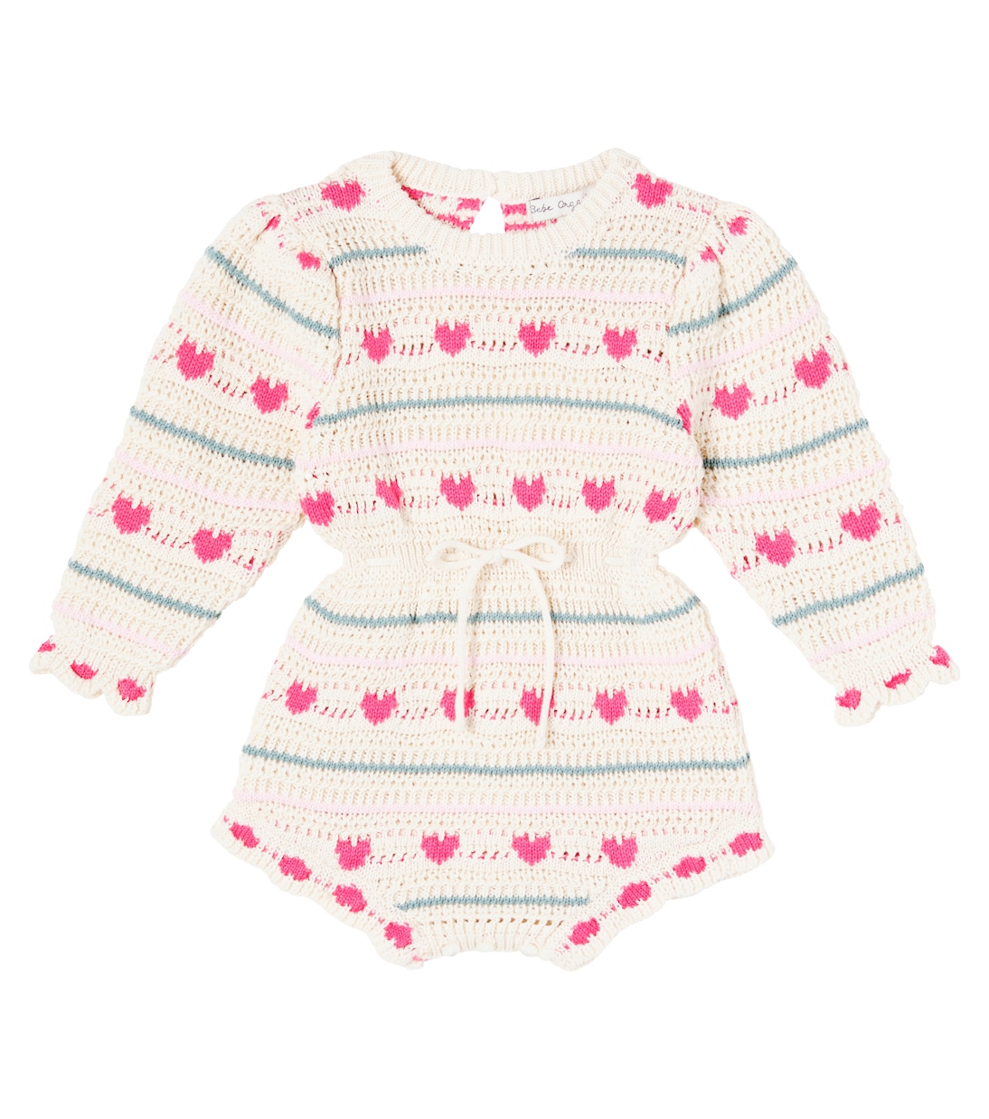 

Комбинезончик Baby Josie из хлопка и шерсти, связанный крючком Bebe Organic, Heart Knit