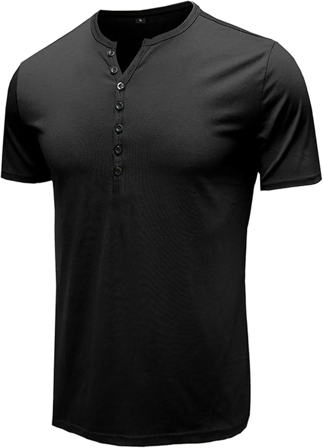 Мужская футболка хенли Slim Fit Cotton Muscle для тренировок — фото 4