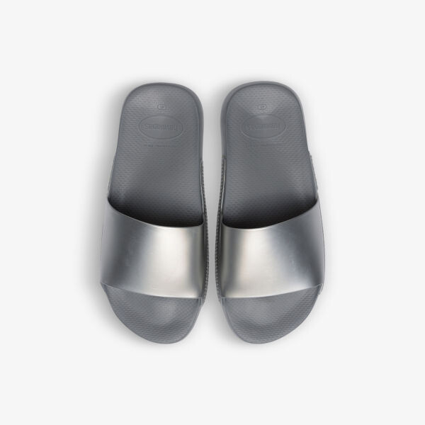 Классические металлические резиновые слайдеры Havaianas, серый — фото 2