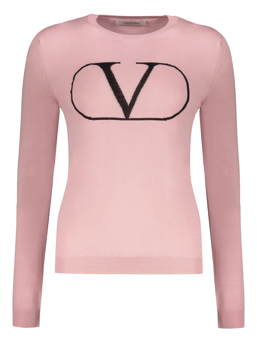 

Свитер с круглым вырезом и логотипом VALENTINO GARAVANI, розовый