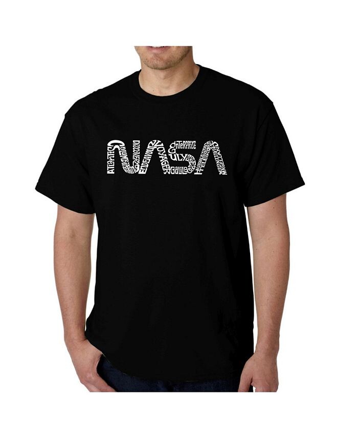 

Мужская футболка с рисунком Word Art — Worm Nasa LA Pop Art, черный