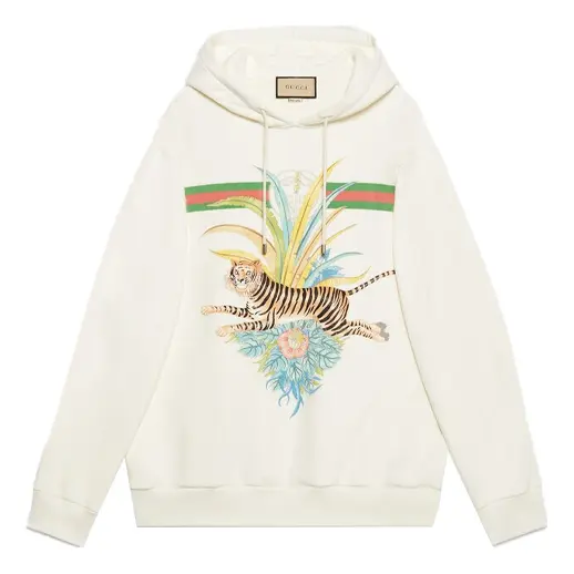 

Толстовка tiger hooded sweatshirt 'ivory' Gucci, белый