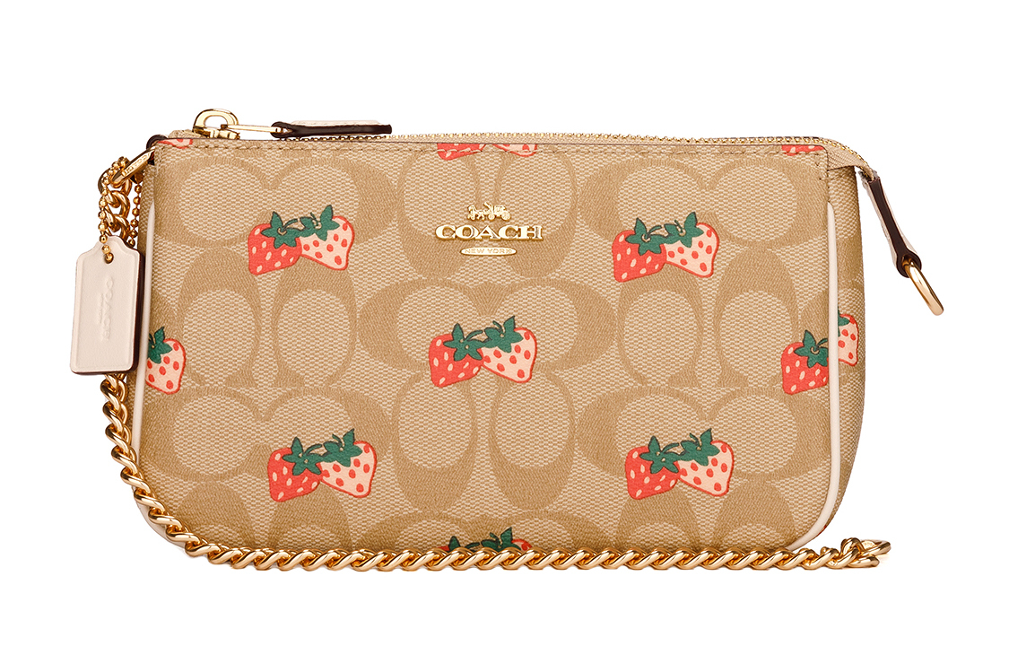 

COACH Кожаный клатч на цепочке с возможностью ношения через плечо на запястье или в руках