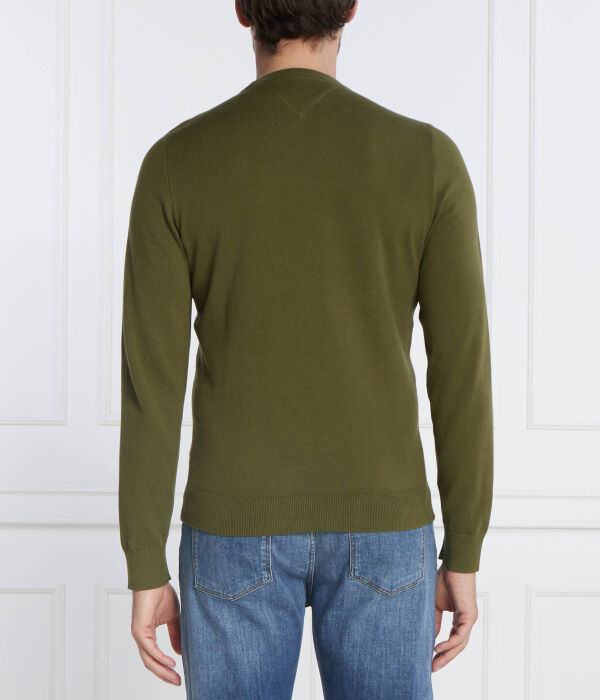 Свитер Tommy Hilfiger Regular Fit с круглым вырезом, зеленый — фото 4