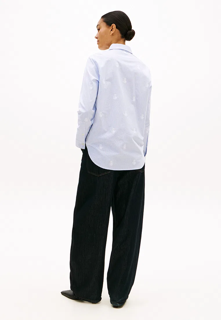 Рубашка оксфорд Relaxed Fit, с вышивкой Crest, TH Mainline Tommy Hilfiger, синий — фото 2
