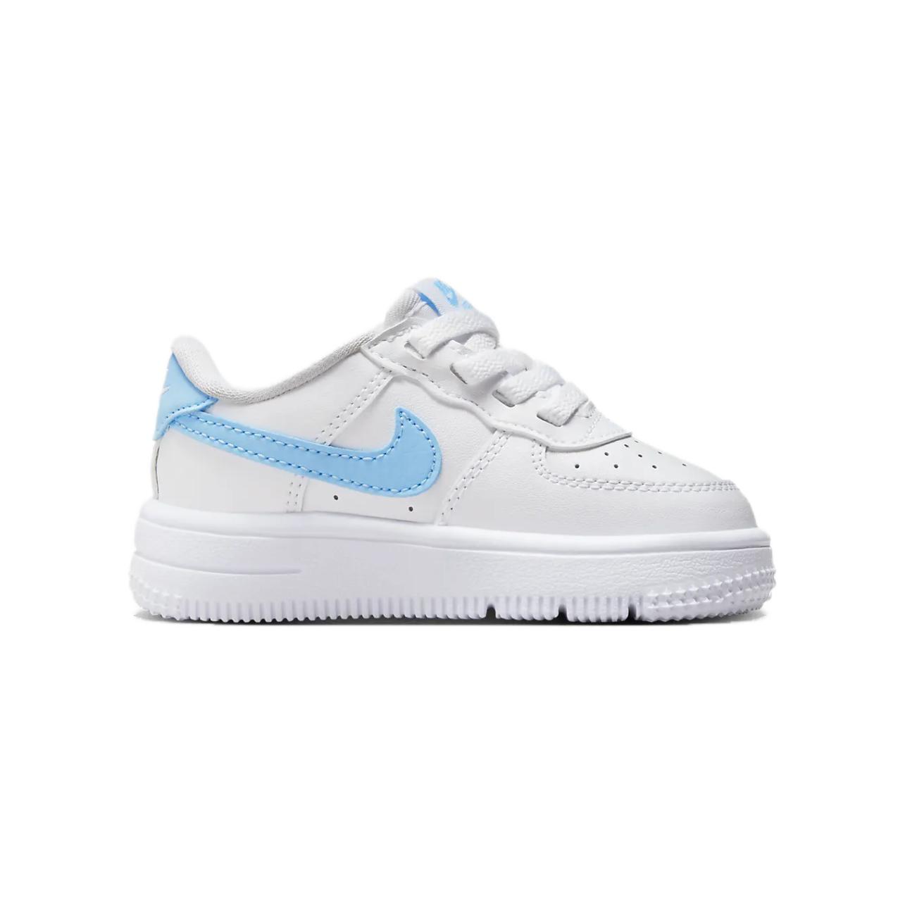 Скользоустойчивые, износостойкие, дышащие низкие детские ботиночки Nike White/Aquarius Blue — фото 3