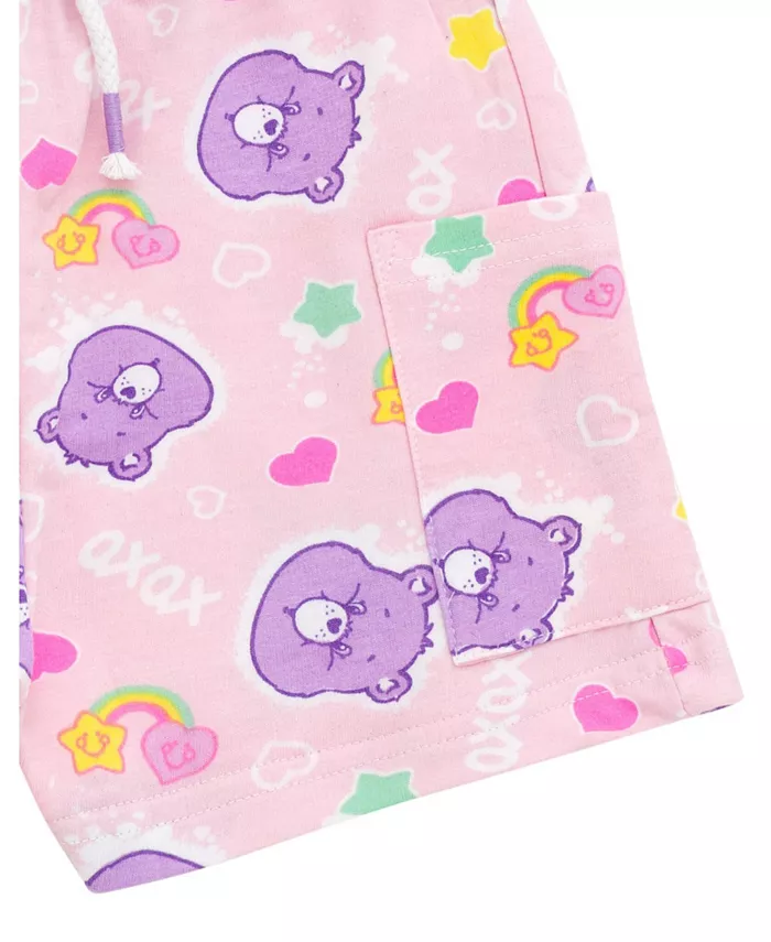 Комплект одежды для девочек: футболка Best Friend Bear и шорты из френч-терри Care Bears, розовый — фото 4