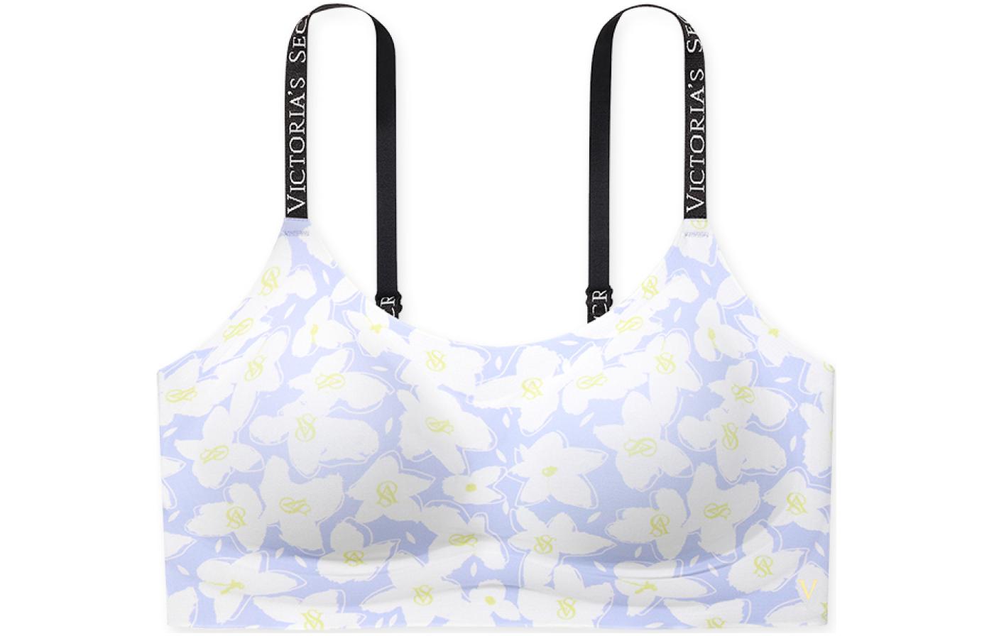 

Victoria's Secret Бюстгальтер-комбинезон Jelly Strip, женский, фиолетовый, с принтом белой лилии